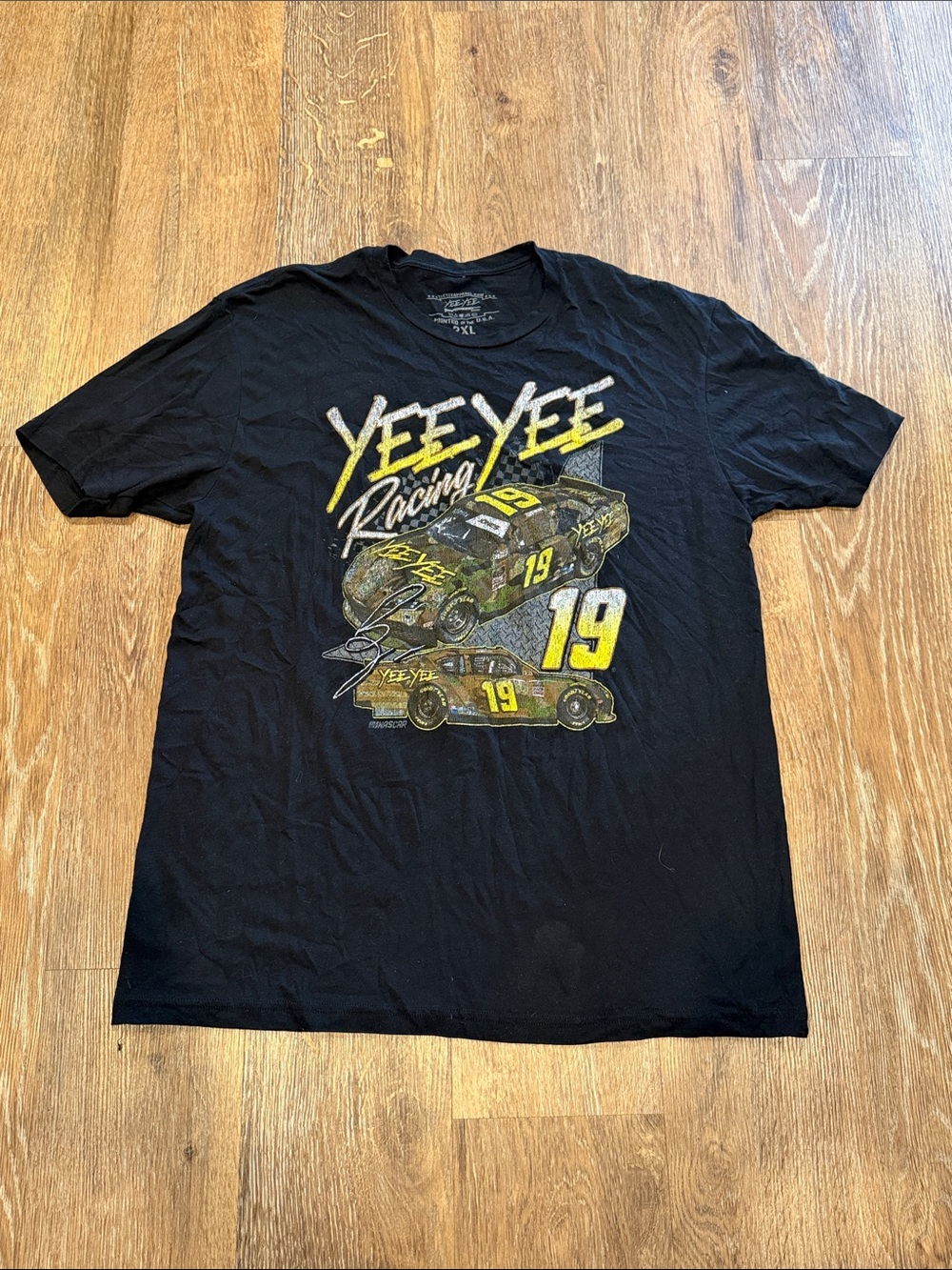 Yee Yee Racing Men's Black Graphic Short Sleeve Tee